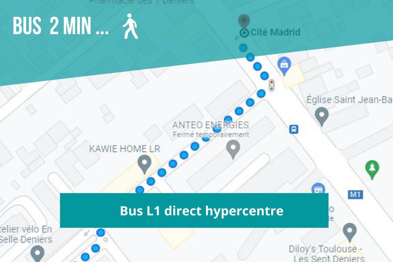 Le Rosier - 7 Deniers - Proche Airbus - Bus Direct Centre Lägenhet Toulouse Exteriör bild
